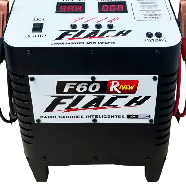 Carregador Inteligente de Bateria F60 RNEW 20A 12-24v Bivolt Flach