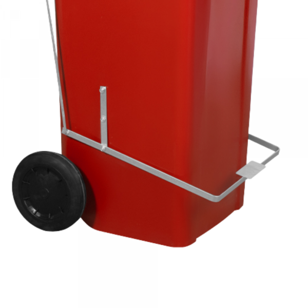 Carrinho Coletor de Lixo com Pedal Vermelho 120 Litros Lar Plásticos