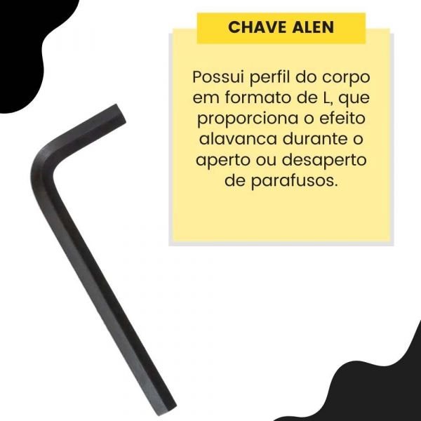 Chave Hexagonal Curta 3/16