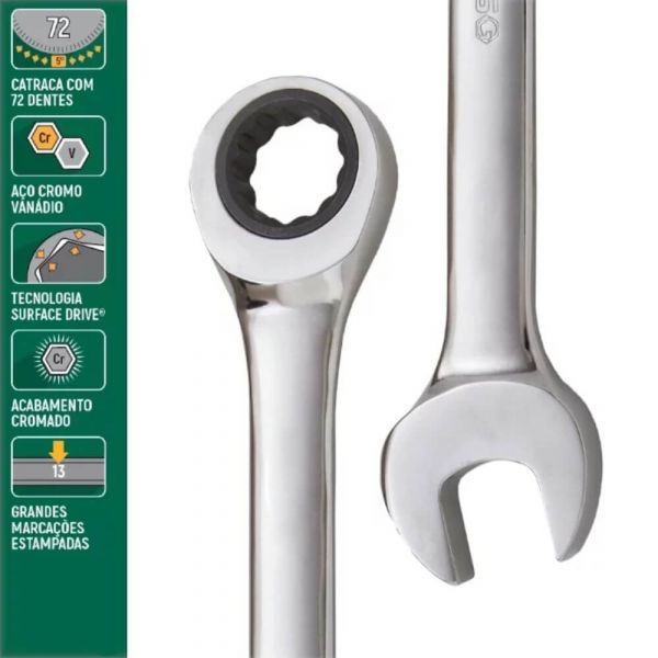 Chave Combinada Speedy 18mm com Catraca Sata