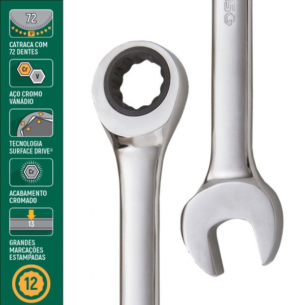 Chave Combinada com Catraca 30mm Sata