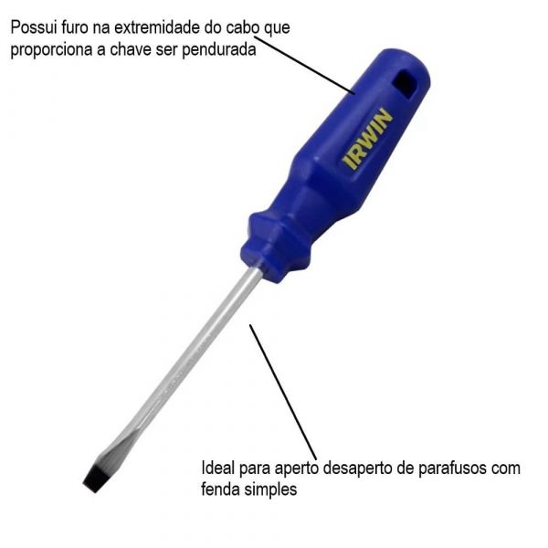 Chave De Fenda 3/16” X 06mm Irwin 1864418