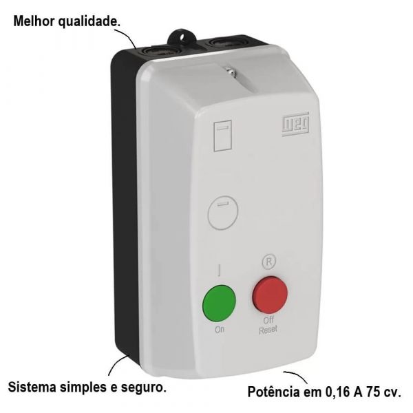 Chave De Partida Direta Pdw Trifásico 2 Cv 2, 8-4 A Weg