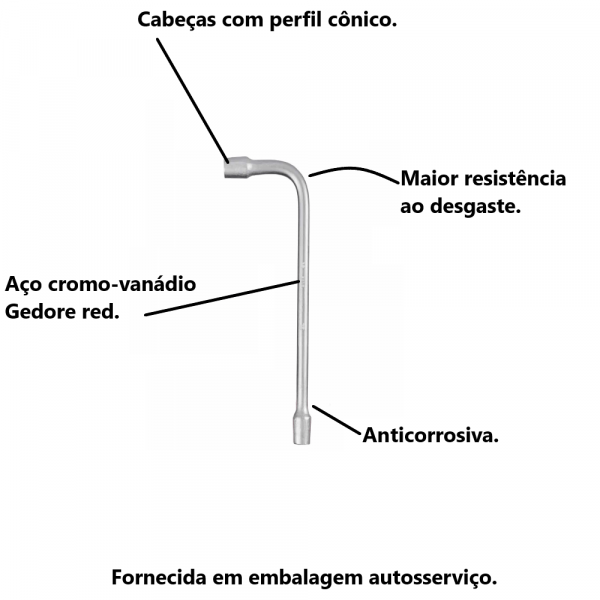 Chave L Biela 15mm Gedore Red
