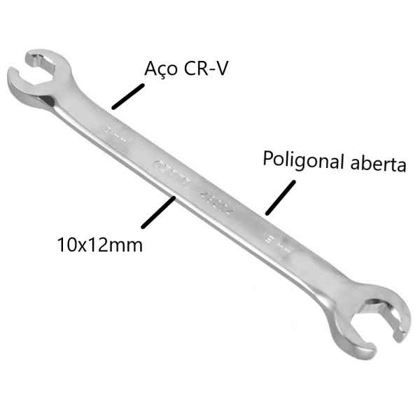 Chave Poligonal Aberta 10x12mm Sata