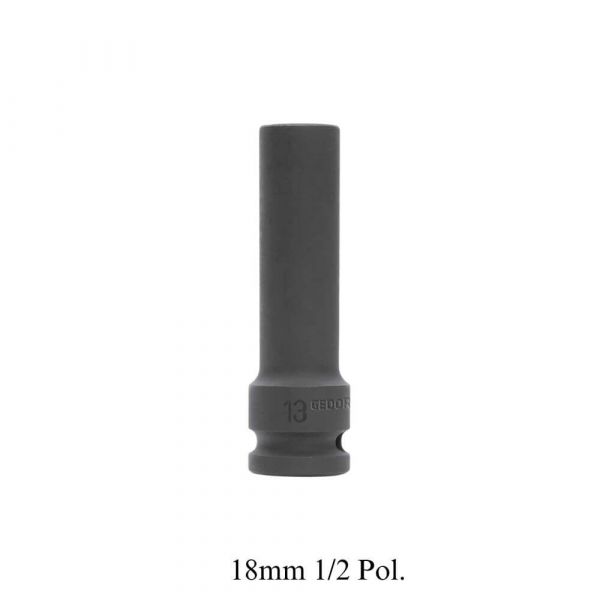 Chave Soquete Sextavado Impacto Longo Encaixe 18mm 1/2 Pol. Gedore Red