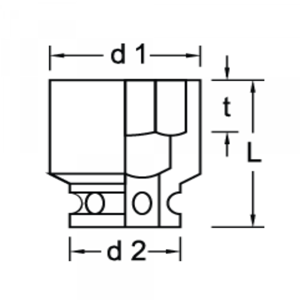 Chave Soquete Sextavado de Impacto 3/4