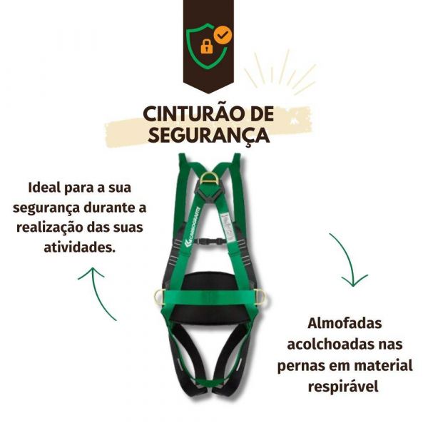 Cinturão de Segurança Paraquedista Tamanho 2 CG795EP Carbografite