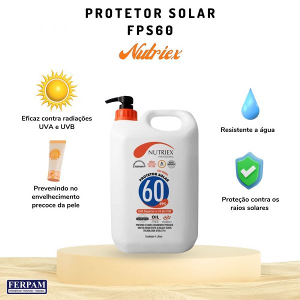 Protetor Solar FPS 60 4 Litros Nutriex