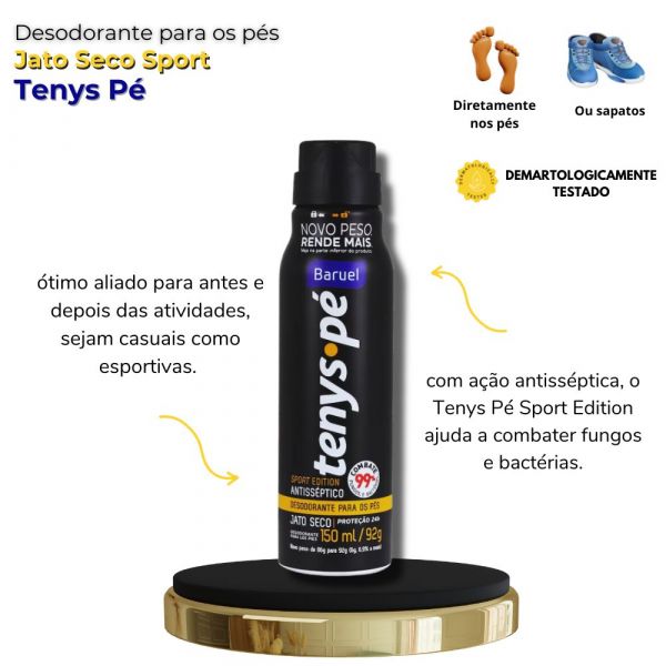 Desodorante para os pés Jato Seco Sport Edition Tenys Pé
