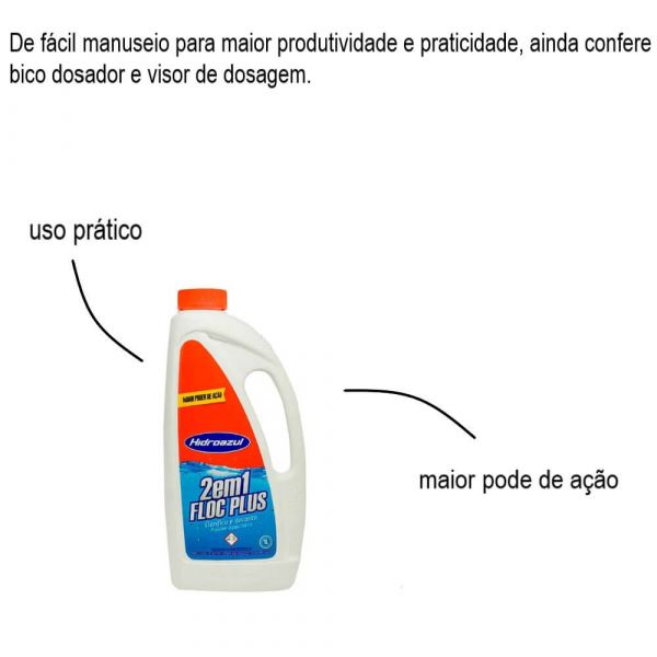 Clarificante Decantador 2 Em 1 Foc Plus 1L Hidroazul