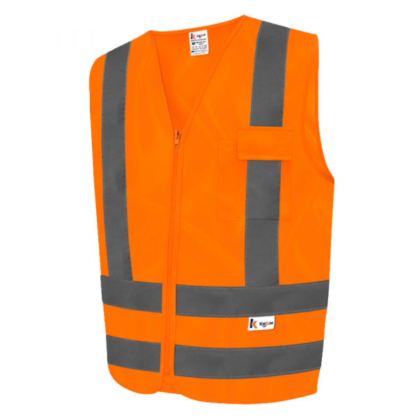 Colete de Sinalização Refletivo com 1 Bolso Laranja Tamanho XXG Kalipso
