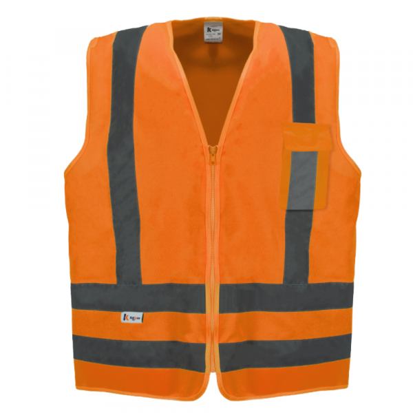 Colete de Sinalização Refletivo com 1 Bolso Laranja Tamanho XXG Kalipso