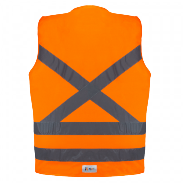 Colete de Sinalização Refletivo com 1 Bolso Laranja Tamanho XXG Kalipso
