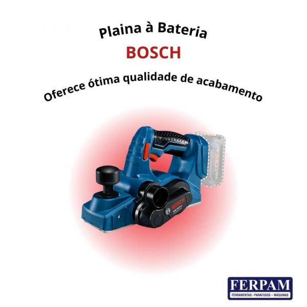 Plaina Bosch à Bateria GHO 18V-LI, 18V, sem Bateria e sem Carregador, em Maleta plástica