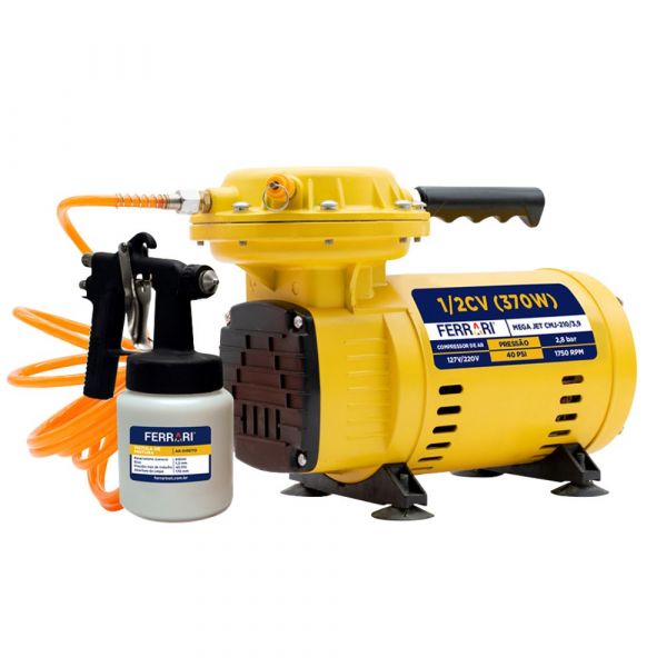 Compressor Ar Direto Mega Jet Monofásico 1/2 HP CMJ-210 Ferrari