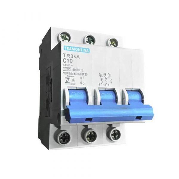 Disjuntor Monofásico TDJ3 1P 10A Curva C Tramontina