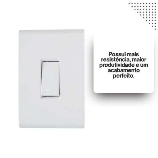 Conjunto 4X2 com 1 interruptor Simples 10A 250V Tramontina