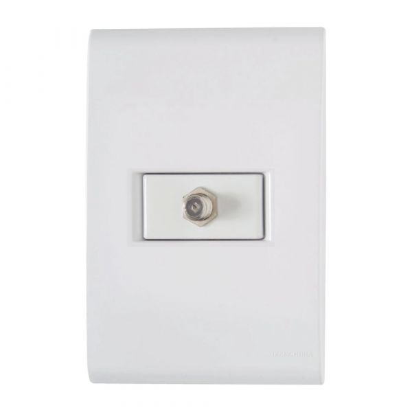 Conjunto 4x2 com 1 Tomada TV/SAT Coaxial Liz Branco Tramontina