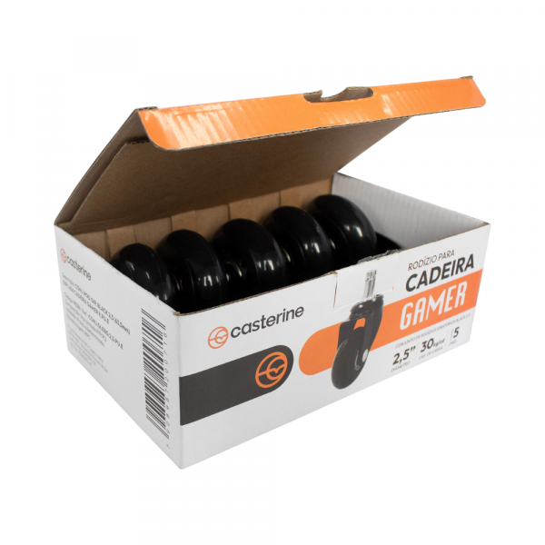 Conjunto Rodízio Giratório Black Cadeira Gamer Colson