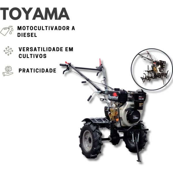 Motocultivador Á Diesel 5HP com Rodas TDT100R-XP Toyama