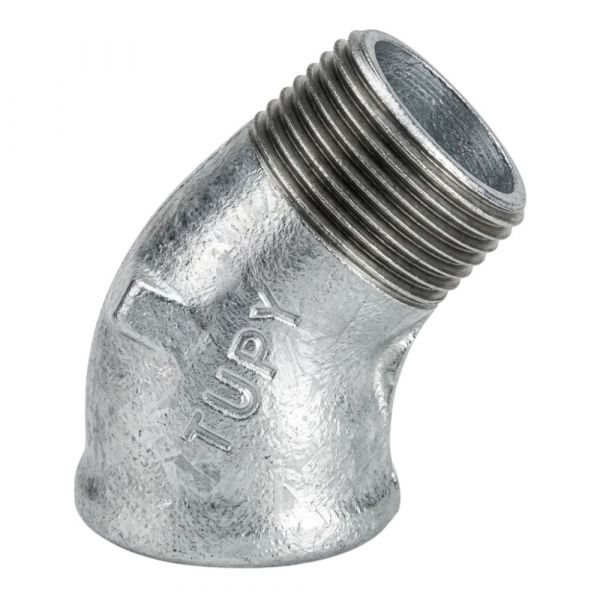 Cotovelo Macho/Fêmea Galvanizado NTP 45º 1/2 Pol. Tupy