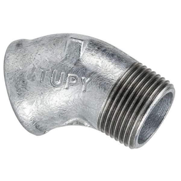 Cotovelo Macho/Fêmea Galvanizado NTP 45º 1/2 Pol. Tupy