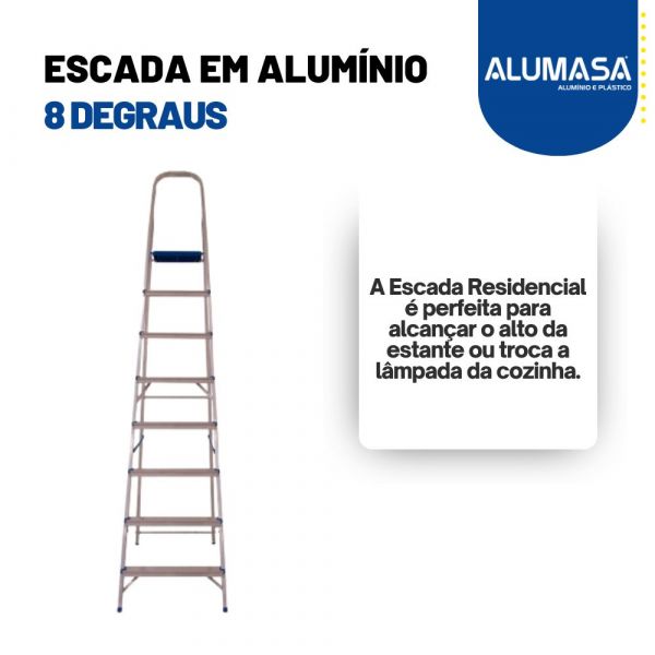 Escada em Alumínio 8 Degraus Alumasa 