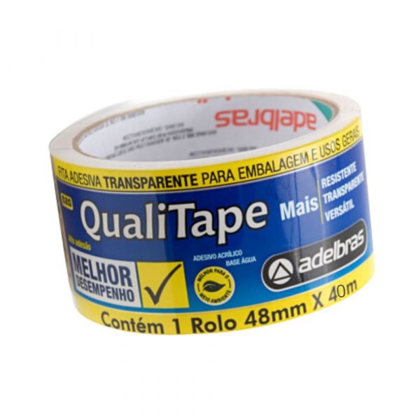 Fita Qualitape Transparente 48mm x 40m Adelbras