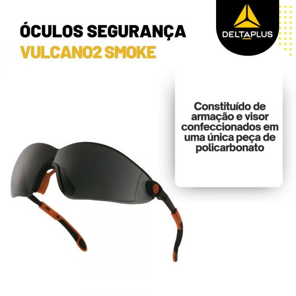 Óculos Segurança DeltaPlus Vulcano2 Smoke Ref: VULC2NOFU