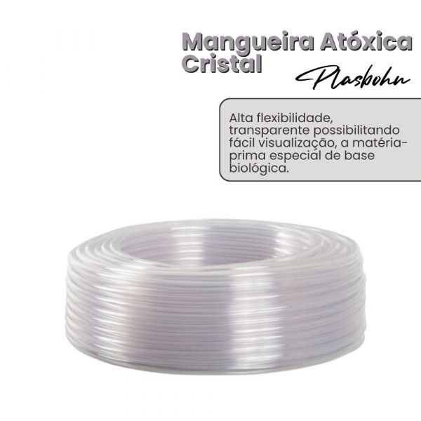 1 Metro De Mangueira Atóxica Cristal 3/8” x 3 mm Plasbohn