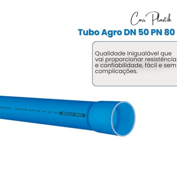 Tubo Agro DN 50 PN 80 Plastik