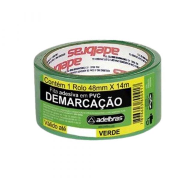 Fita Adesiva Demarcação de Solo 48mm x14m Verde Adelbras