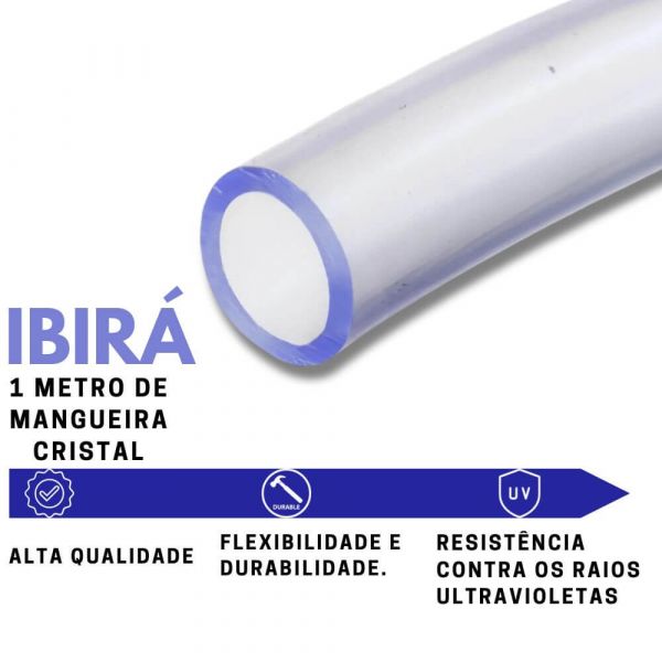 1 Metro de Mangueira Cristal 3/16'' x 1mm Ibirá