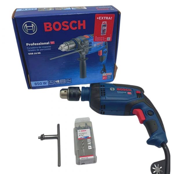 Furadeira de Impacto GSB 16 RE 850W + Jogo de Broca 10 Unidades Bosch 