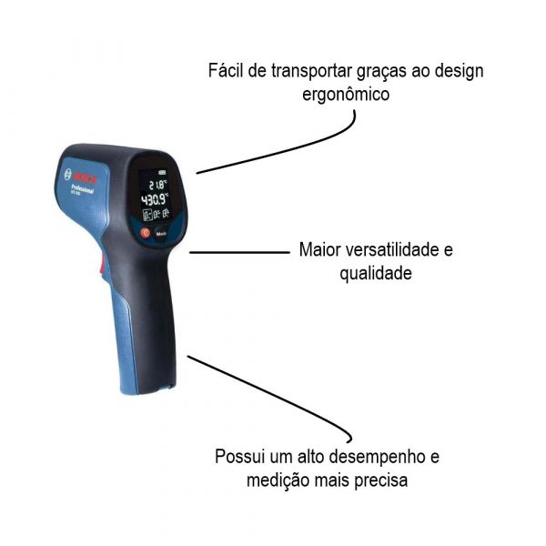 Termômetro infravermelho Bosch GIS 500 em bolsa de proteção