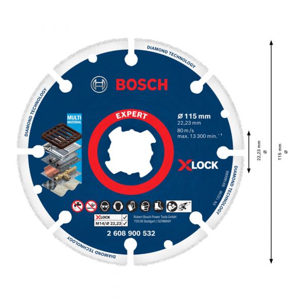 Disco Diamantado Bosch para Metal 115mm X-Lock