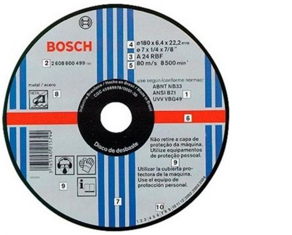 Disco de Desbaste Bosch Expert for Metal 180x6,4mm Centro Deprimido