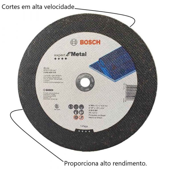 Disco Corte Bosch Expert for Metal 300x3,2x19,5mm Deprimido 