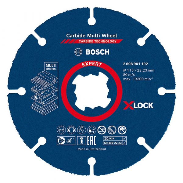 Disco de Corte Bosch EXPERT Carbide Multi Wheel X-LOCK 115 mm, 22,23 mm