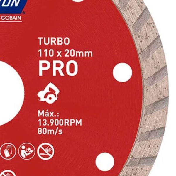 Disco de Corte Diamantado 110 x 20mm Pro Turbo Norton