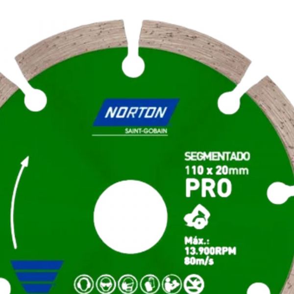 Disco de Corte Diamantado Pro 110mm Segmentado Norton