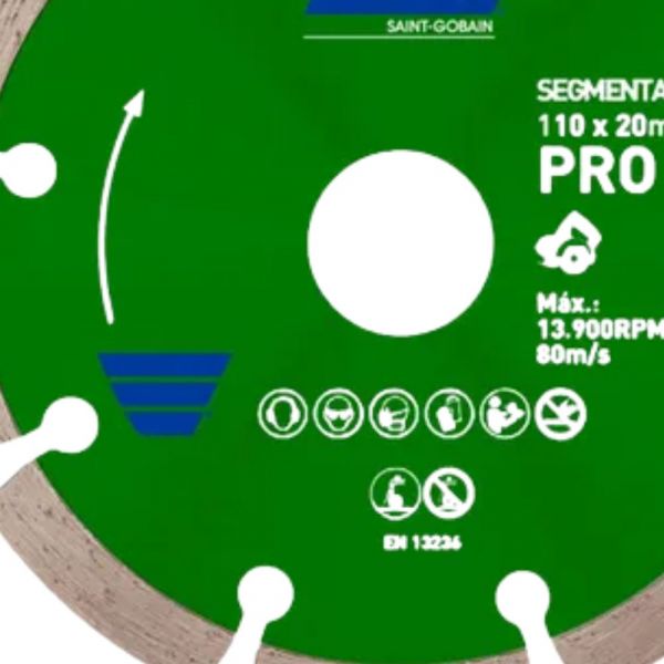 Disco de Corte Diamantado Pro 110mm Segmentado Norton