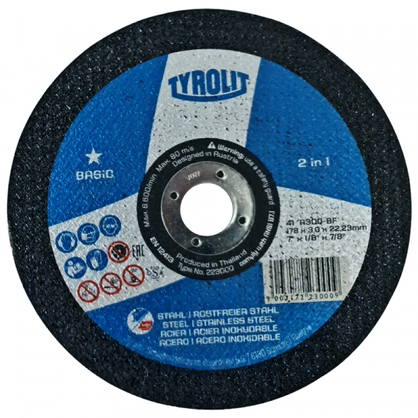 Disco de Corte Inox 2 em 7X1/8X7/8 Pol. A30Q-BF Tyrolit
