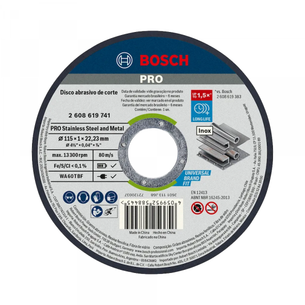 Disco de Corte Inox 4 1/2X1/16X7/8 Pol. Bosch