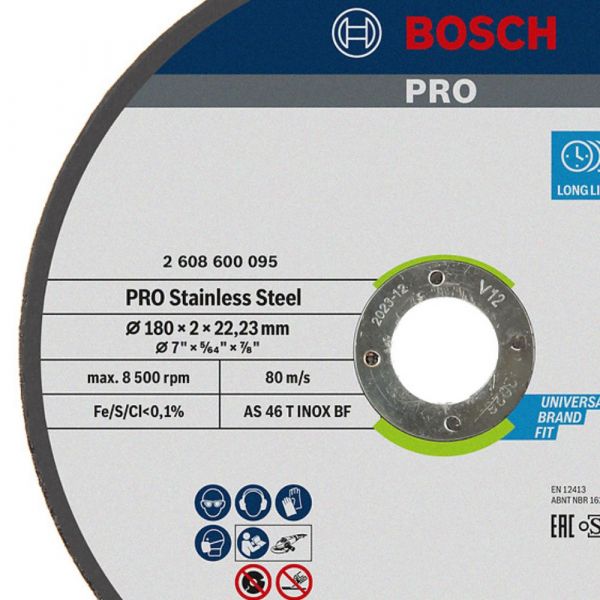 Disco de Corte PRO Stainless Steel para Inox  7 Pol. x 5/64 Pol.x 7/8 Pol. Bosch