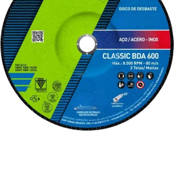 Disco de Desbaste Clássic 4.1/2 x 1/4 x 7/8 Pol. BDA600 Norton