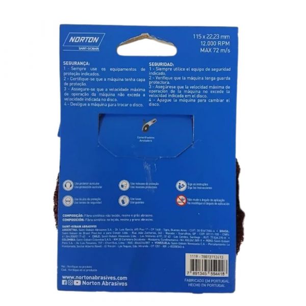 Disco de Remoção Madeira  4.1/2 Pol. x 7/8 Pol Norton