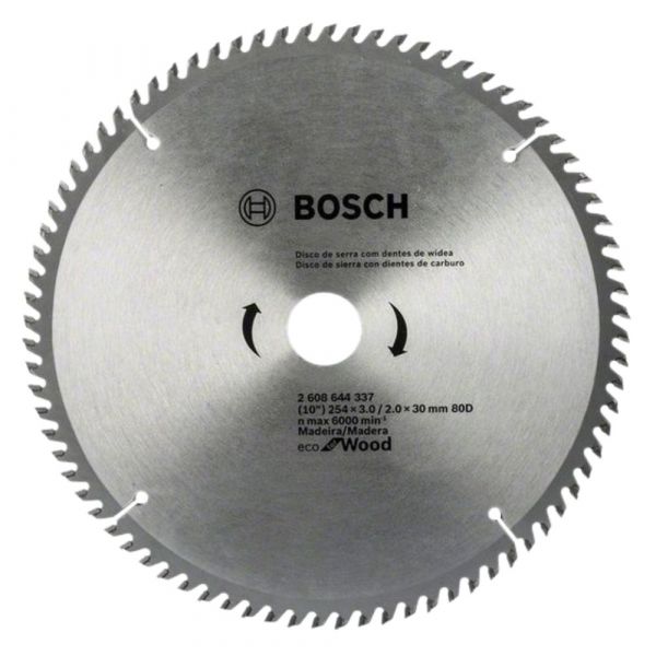 Disco de Serra Circular Eco 254x30mm 80 Dentes Bosch