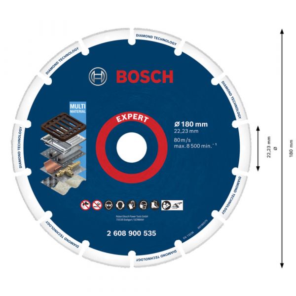 Disco Diamantado Bosch para Metal 180mm 2608900535000 Bosch 